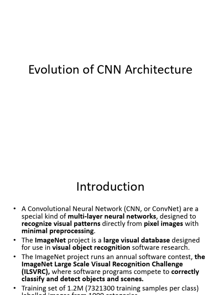 Evolution of CNN Architectures | PDF | Cognitive Science | Artificial ...