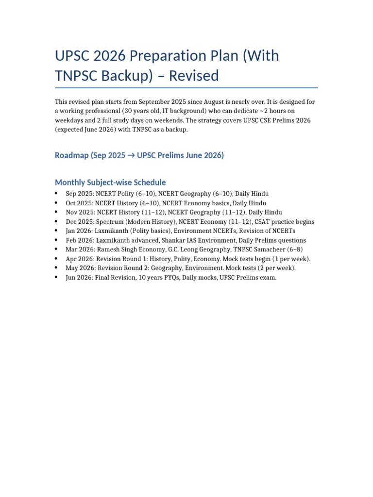UPSC 2026 Preparation Strategy Guide | PDF