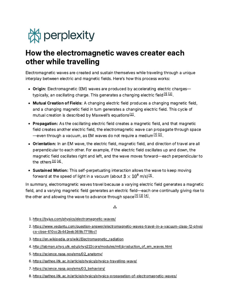 How Electromagnetic Waves Propagate | PDF