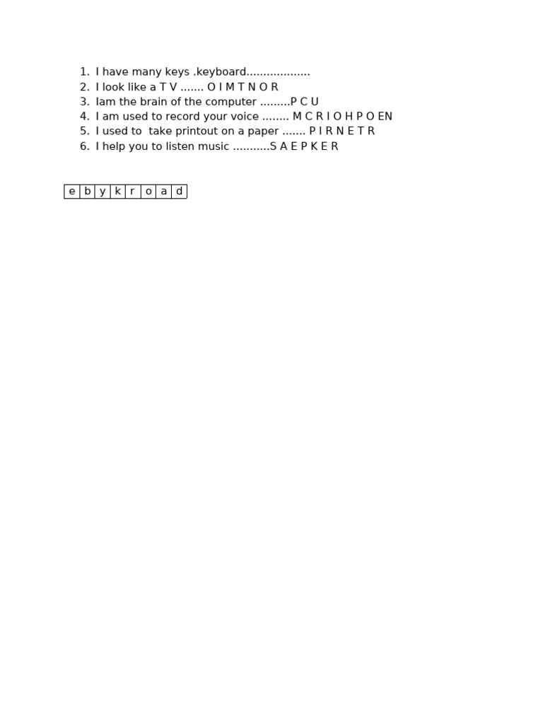 Keyboard Riddle Challenge | PDF