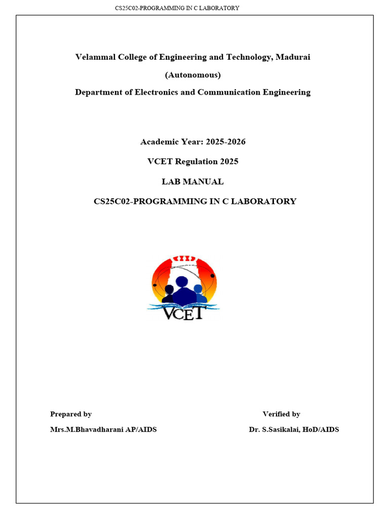 CS25C02 C Programming Lab Manual | PDF | Fahrenheit | Integer (Computer ...