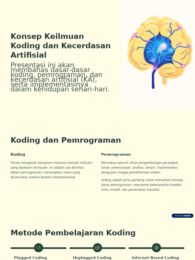 Konsep Keilmuan Koding Dan Kecerdasan Artifisial | PDF
