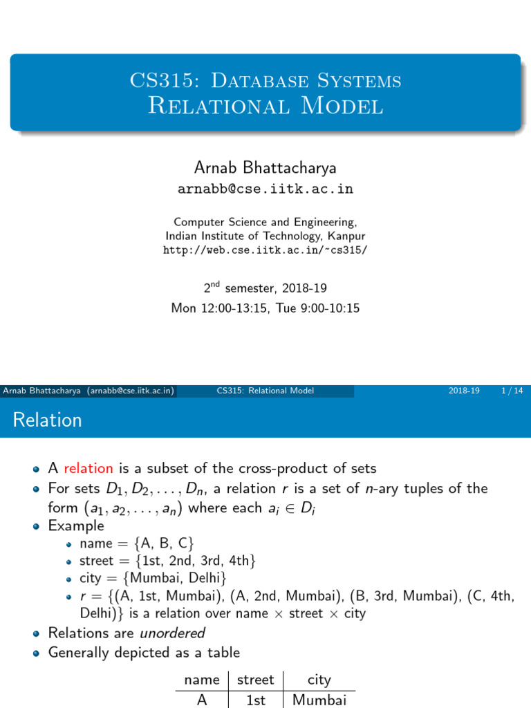 CS315 Relational Model Overview | PDF | Relational Model | Information ...