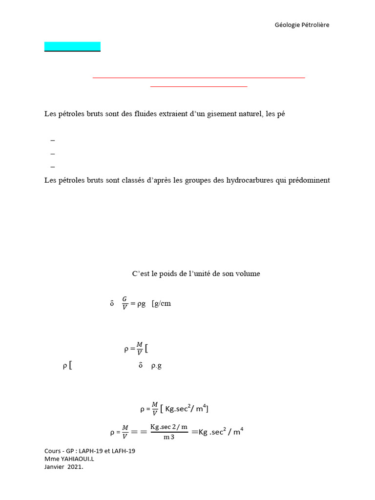 Propriétés physiques des pétroles et gaz | PDF | Pétrole | Chimie physique