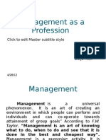 Management As A Profession