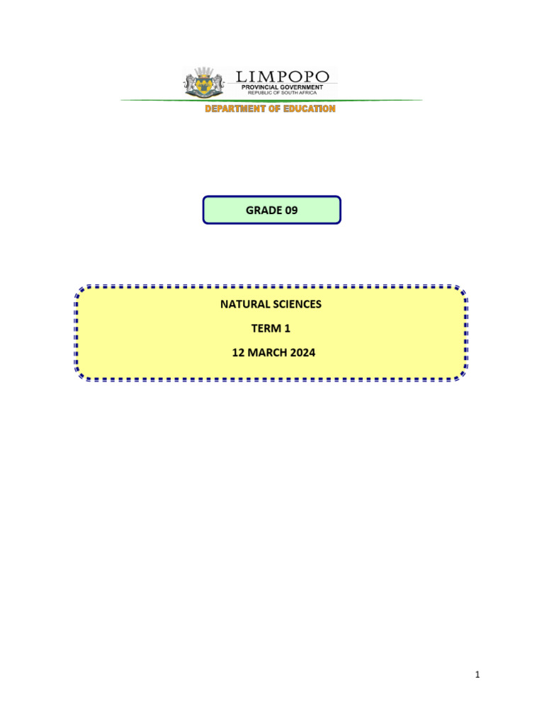Grade 9 Natural Sciences Exam Paper | PDF | Circulatory System | Digestion