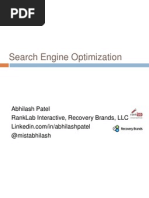 Search Engine Optimization: Abhilash Patel Ranklab Interactive, Recovery Brands, LLC @mistabhilash