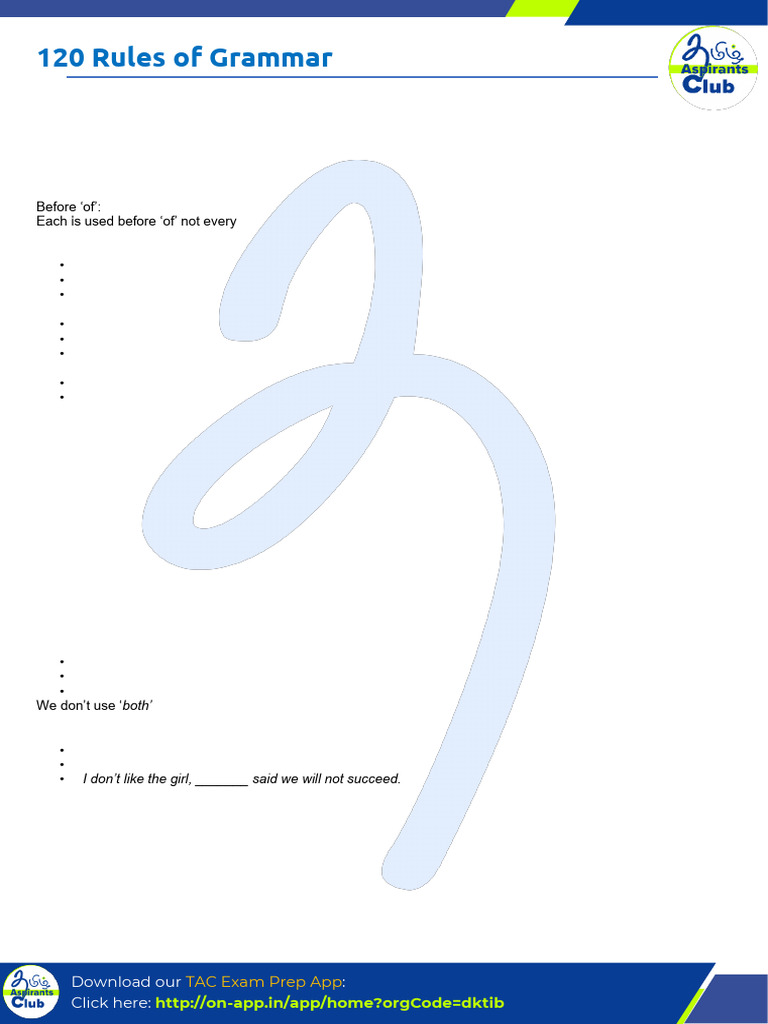 120 Rules of Grammar | PDF | Syntax | Grammar