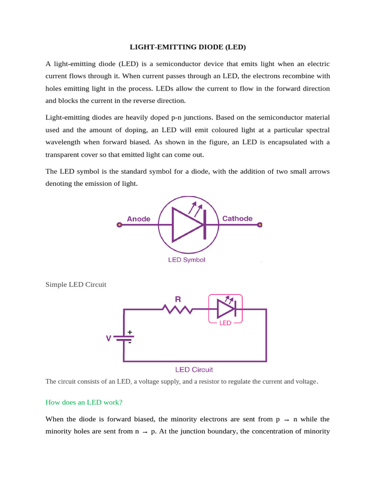 Understanding LED Functionality and Symbol | PDF | Light Emitting Diode ...