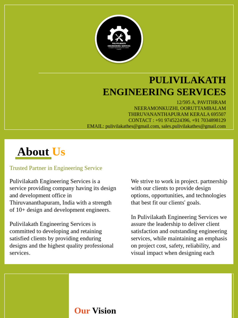 Pulivilakath Engineering Services Overview | PDF | Engineering | Business