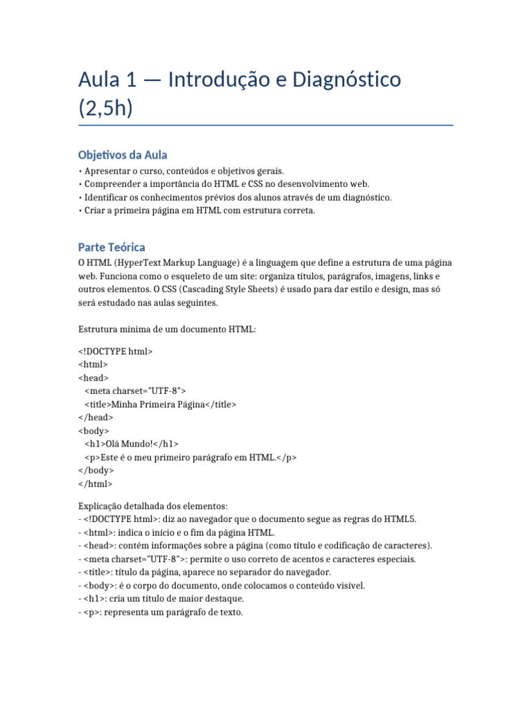 Introdução ao HTML: Estrutura e Prática | PDF | Html | Informática