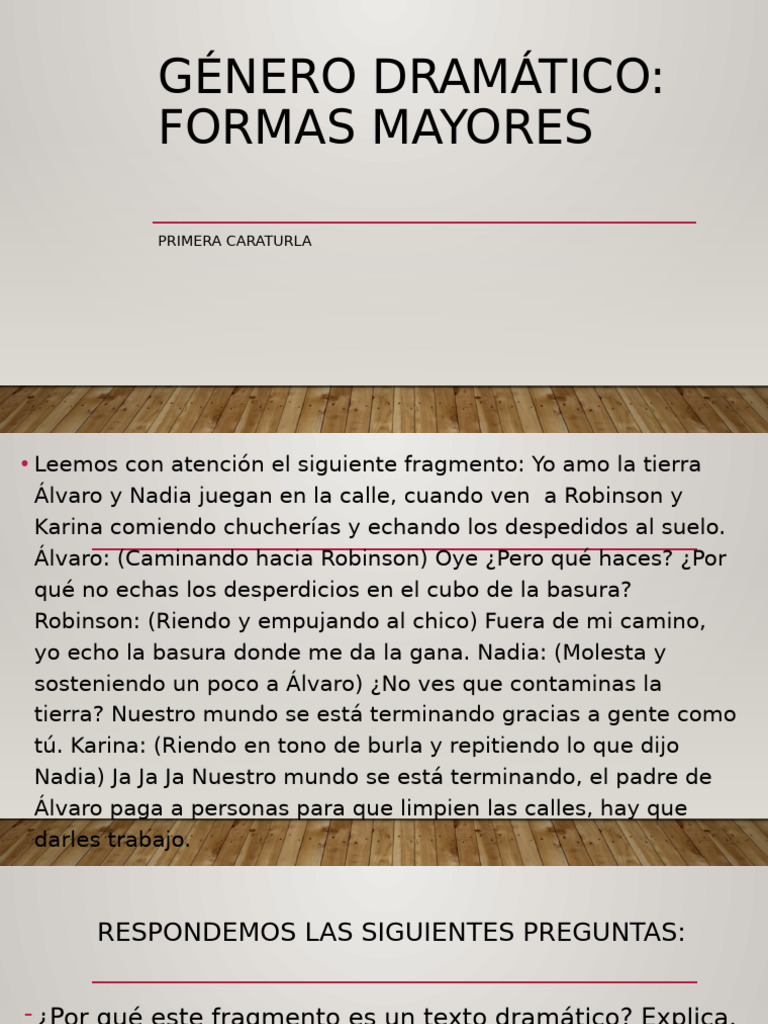 Características del Género Dramático | PDF | Tragedia | Comedia