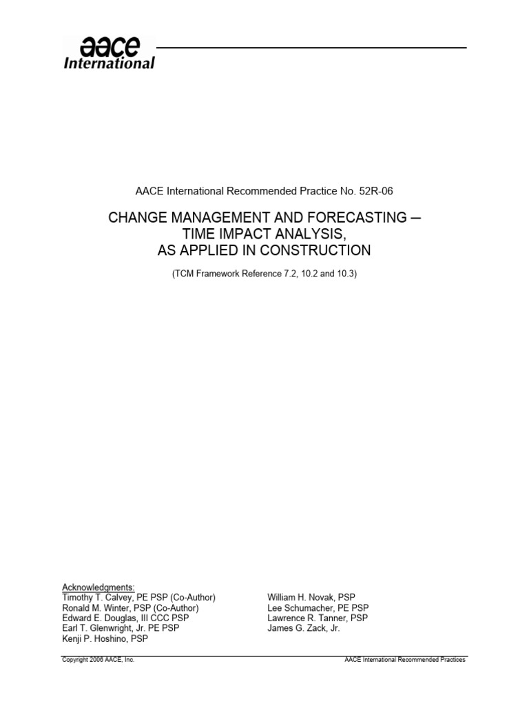 Time Impact Analysis in Construction | PDF | Forecasting