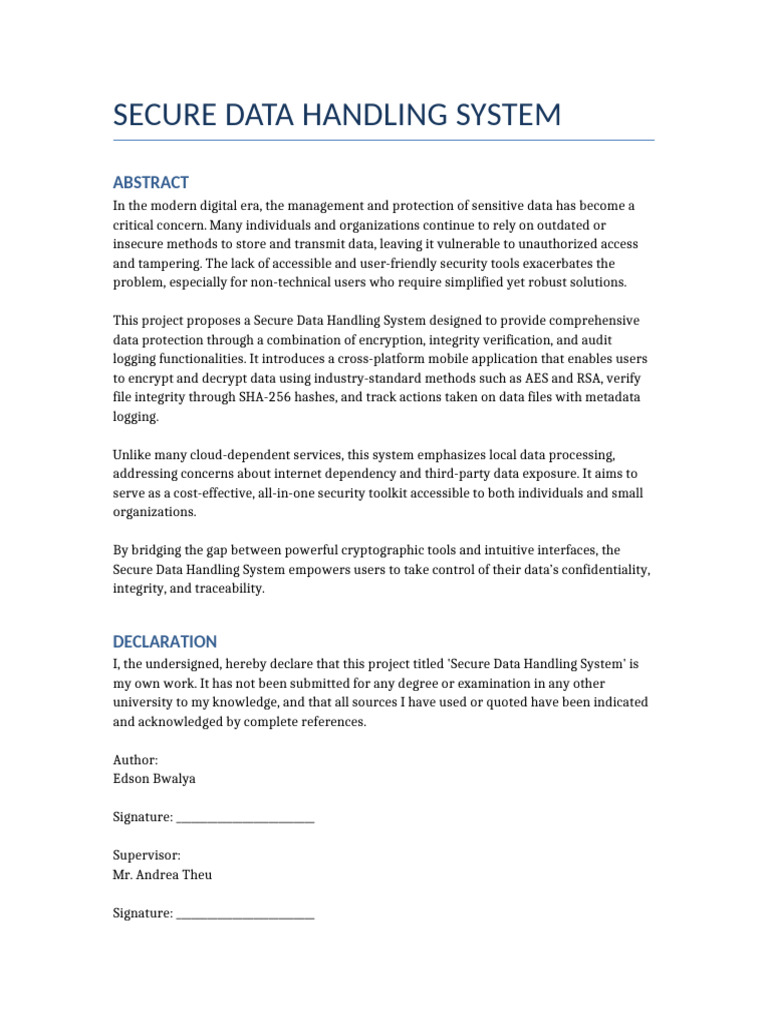 Secure Data Handling Thesis Intro | PDF