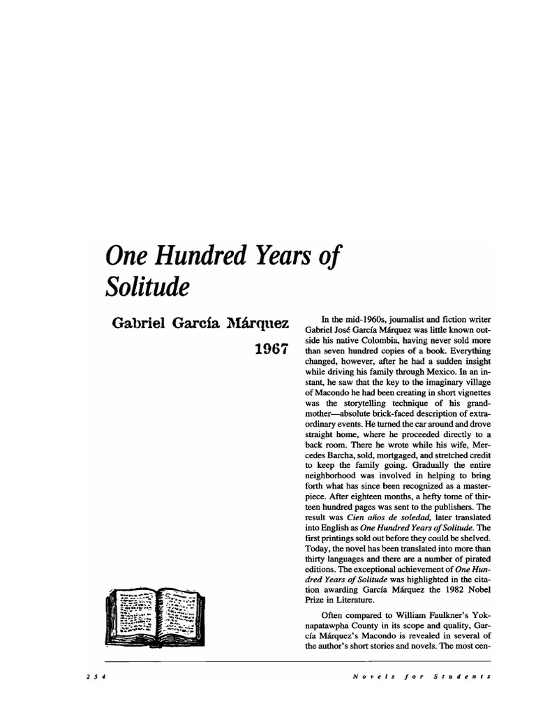 Analyzing One Hundred Years of Solitude | PDF | Gabriel García Márquez