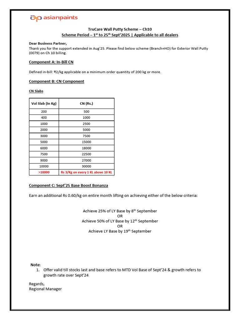 Putty Scheme Sept'25_WB | PDF