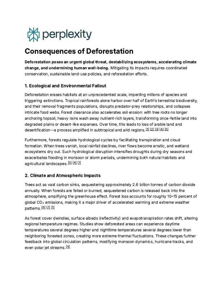 Deforestation: Global Impacts and Solutions | PDF | Deforestation ...
