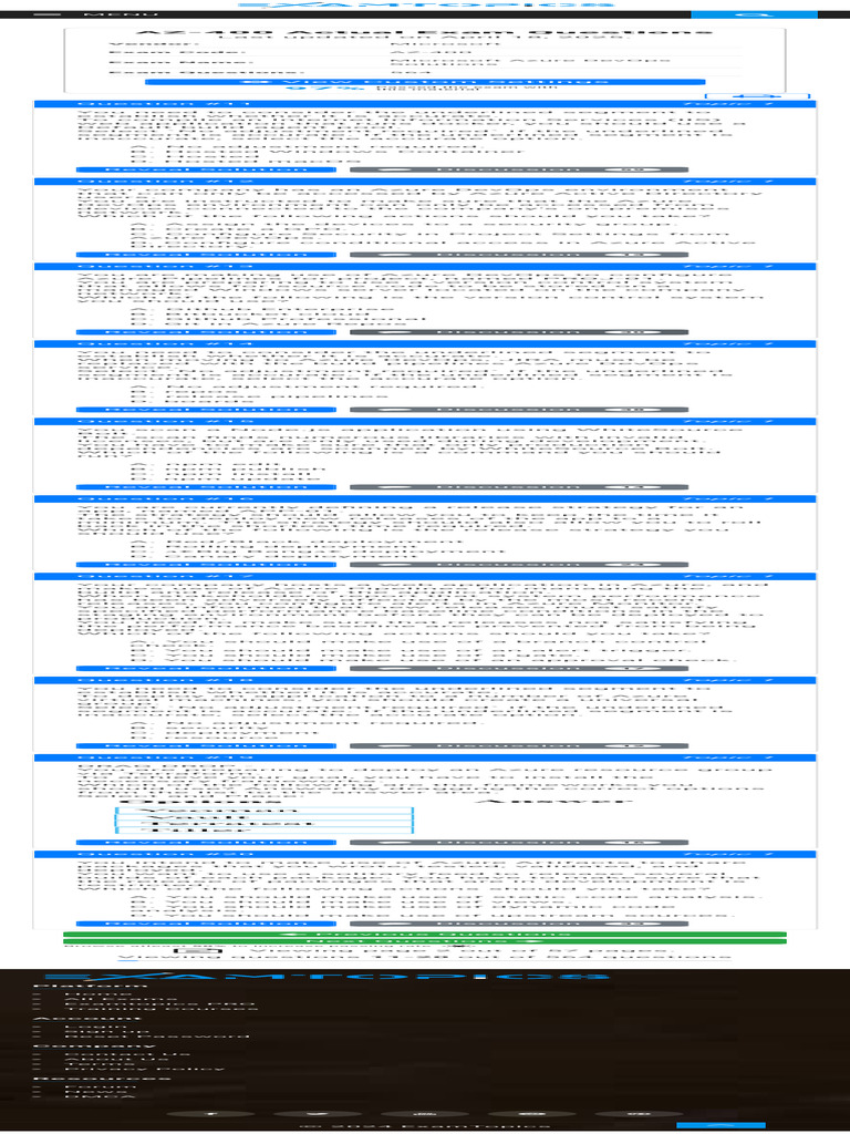 AZ-400 Microsoft Azure DevOps Exam Questions | PDF | Microsoft Azure ...