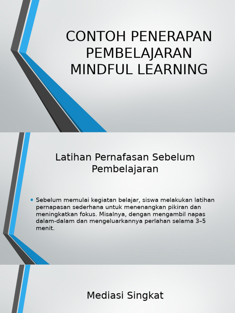 Contoh Penerapan Mindful Learning | PDF