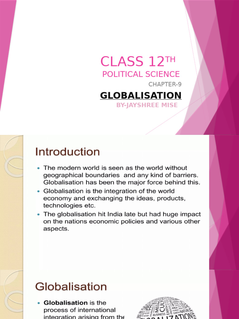 Class 12th Humanities Globalisation | PDF