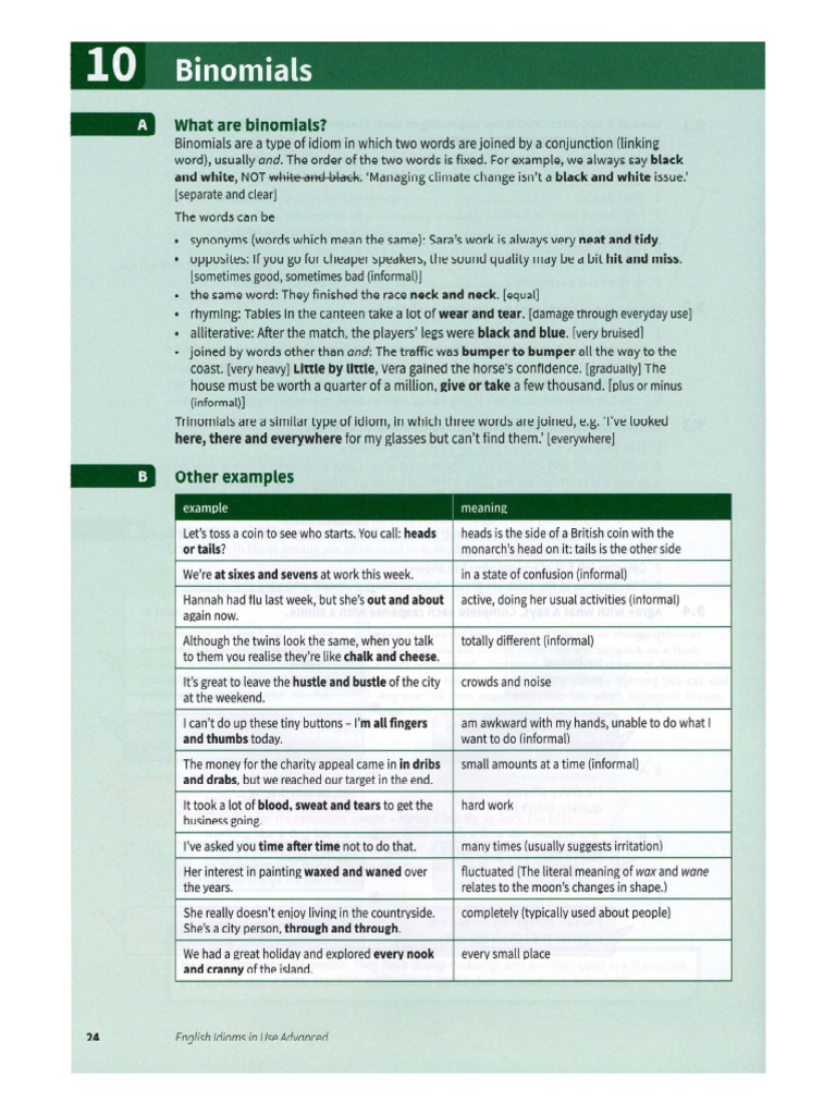 Idioms Binomials 2025 | PDF