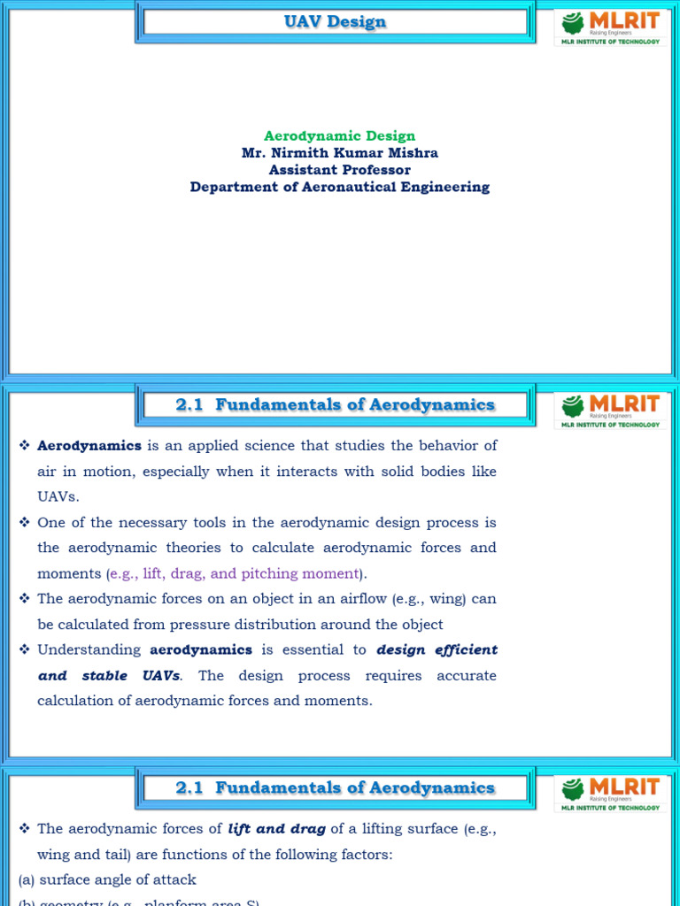Aerodynamic Design - UAV | PDF | Lift (Force) | Drag (Physics)