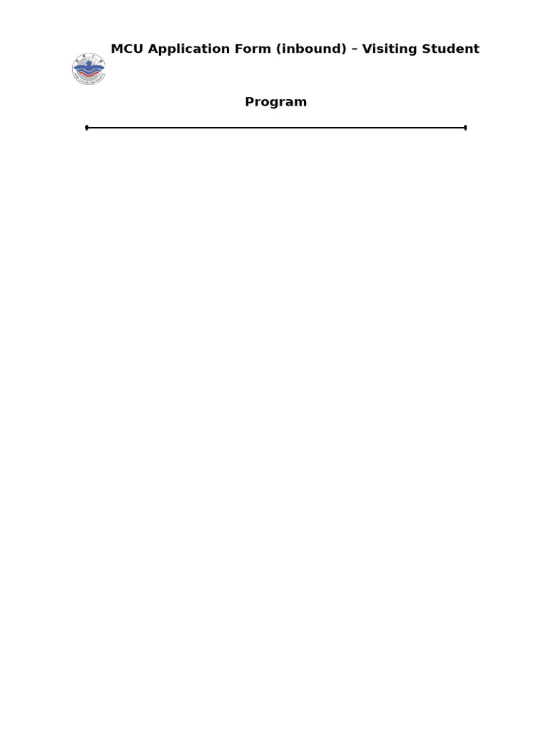 MCU Application Form Inbound Visiting Student 2021.4 V 1 | PDF ...