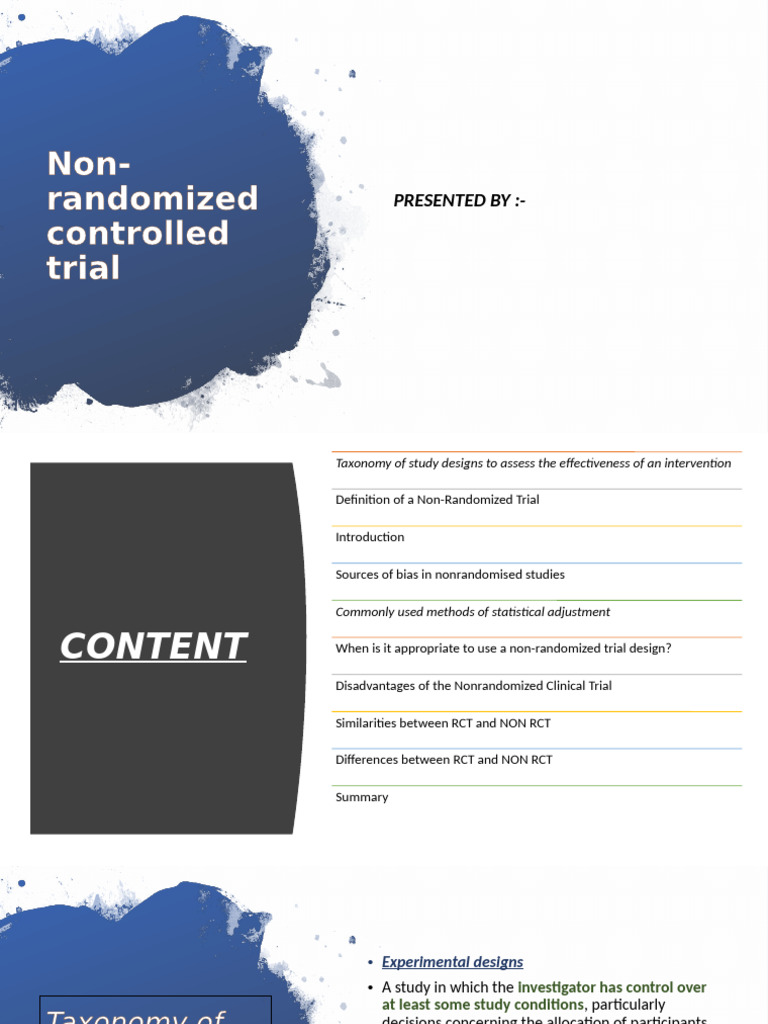 Non-Randomized Controlled Trials Explained | PDF | Randomized ...