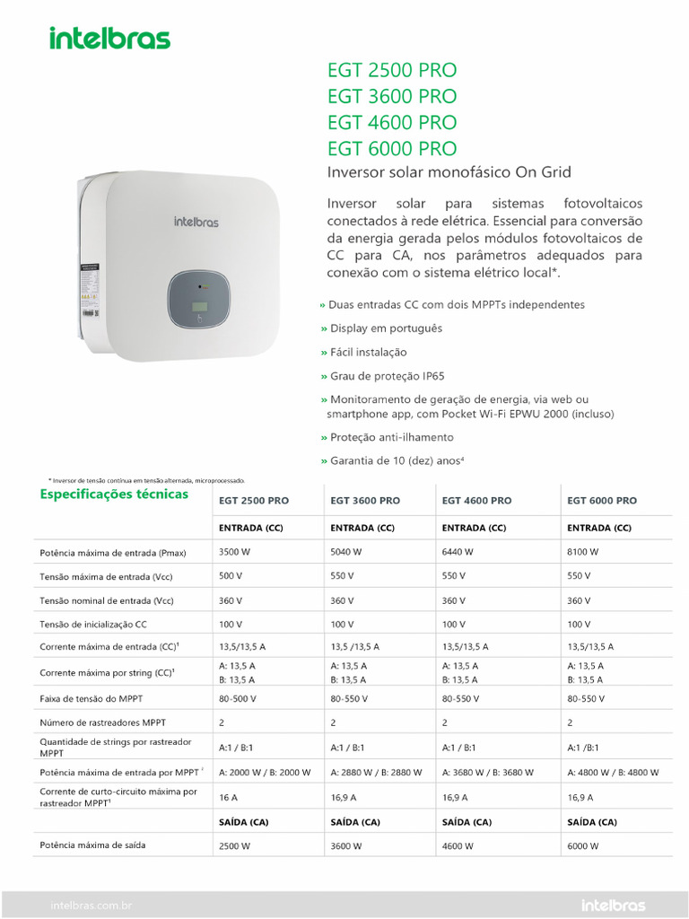 Datasheet EGT 2500-6000 PRO | PDF