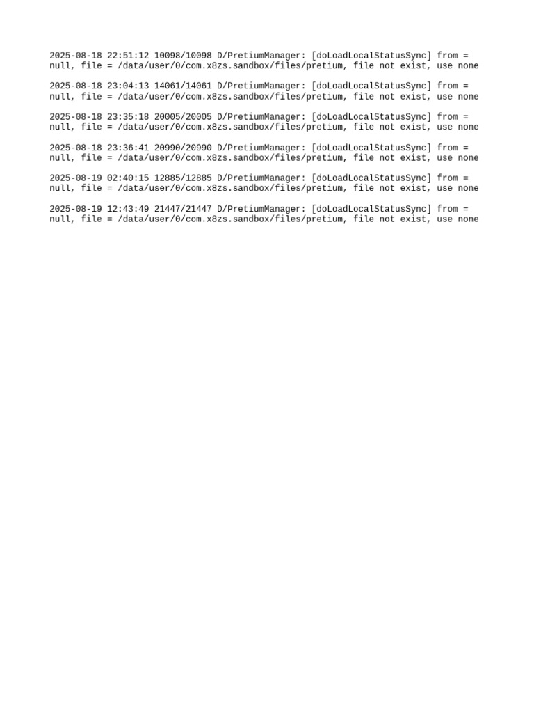 Pretium File Sync Status Logs | PDF