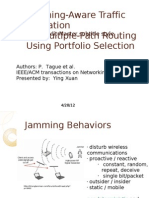 Jamming-Aware Traffic Allocation For Multiple-Path Routing Using Portfolio Selection