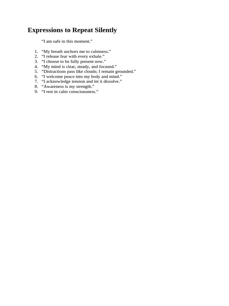 Expressions To Repeat Silently | PDF