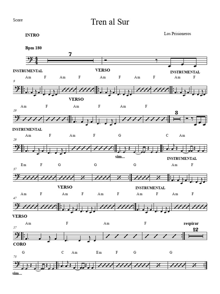 Tren al Sur - Partitura Completa | PDF