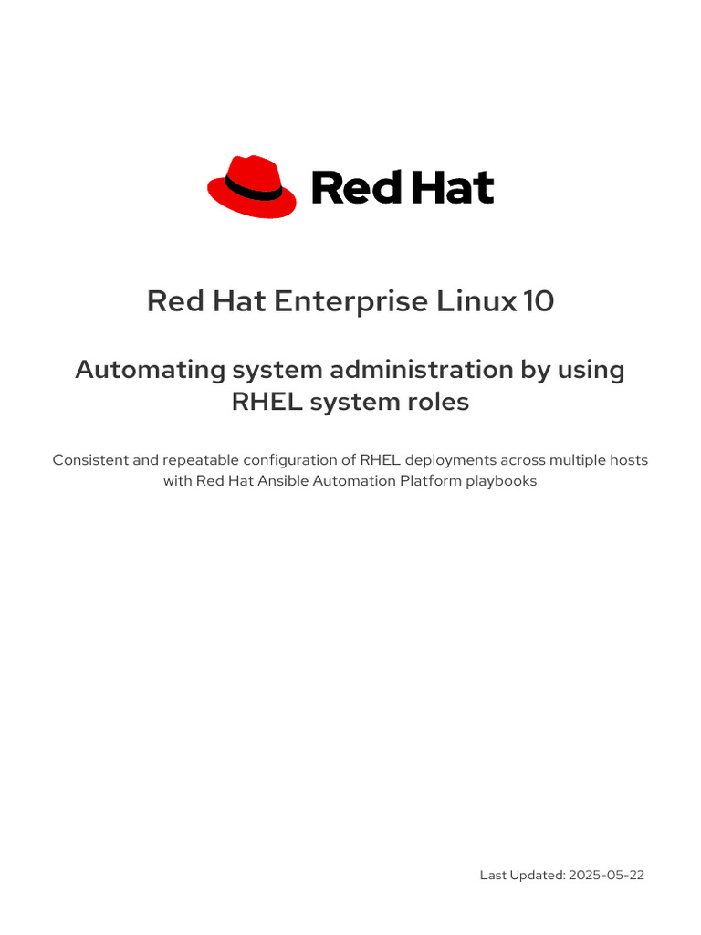 RHEL 10 System Roles Automation Guide | PDF | Computer Network | Red Hat