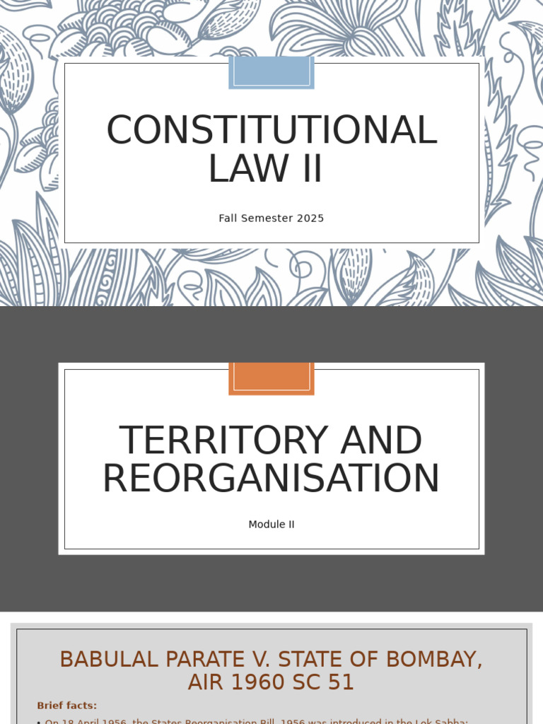 Constitutional Law II - Class PPT | PDF | Public Law | Government