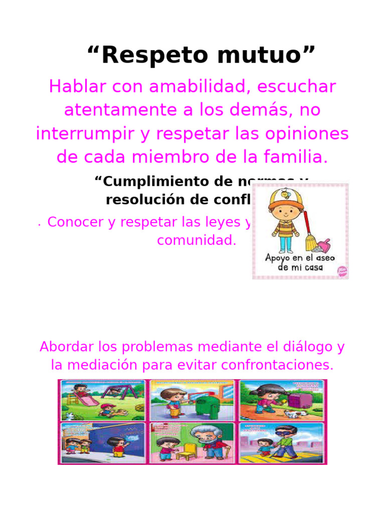 Normas de Respeto y Resolución Familiar | PDF