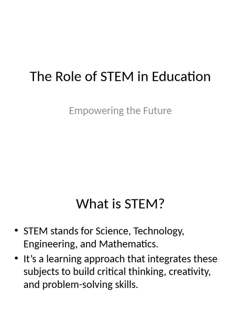 Importance of STEM in Education | PDF