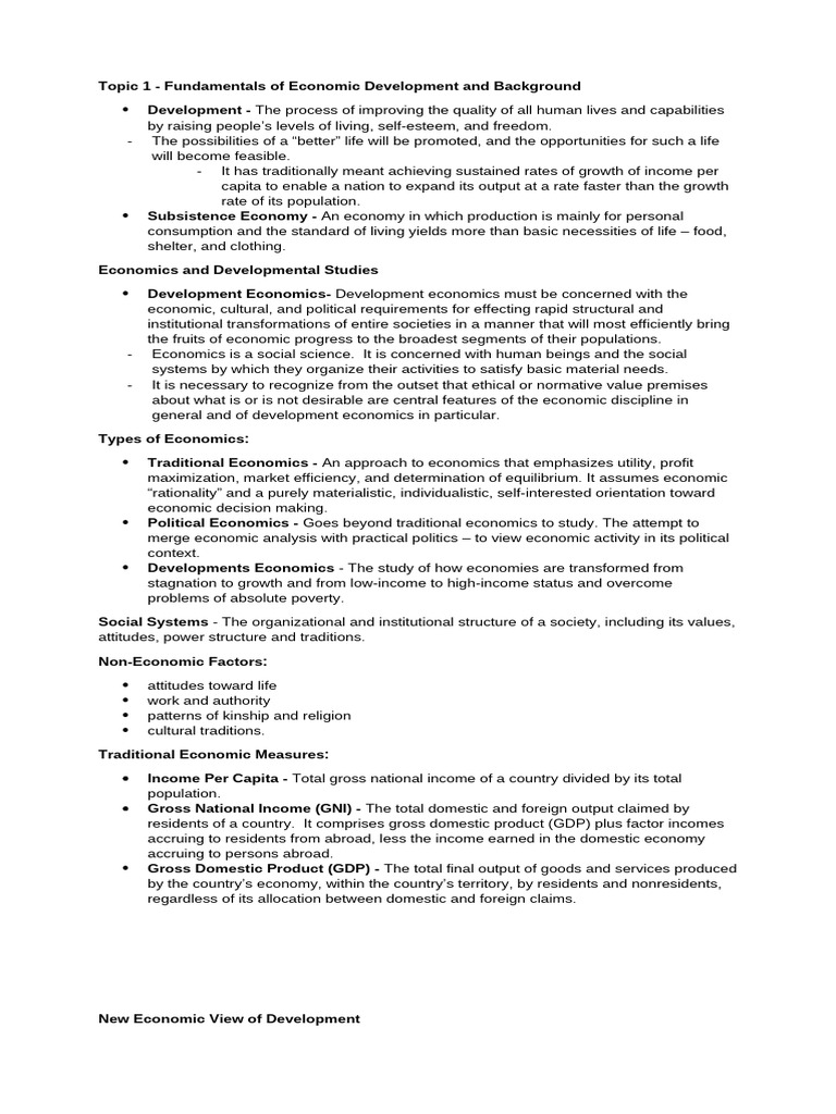 Economic Development Fundamentals Explained | PDF | Economic Growth ...