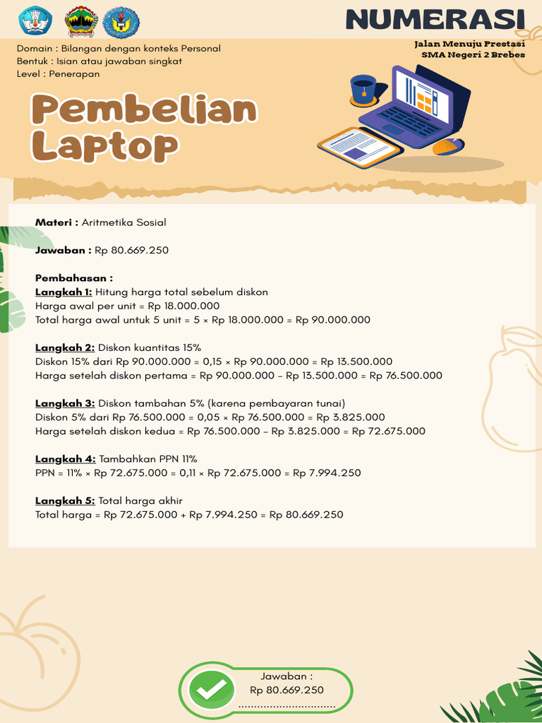Pembahasan Numerasi Stimulus 5 (2025) | PDF