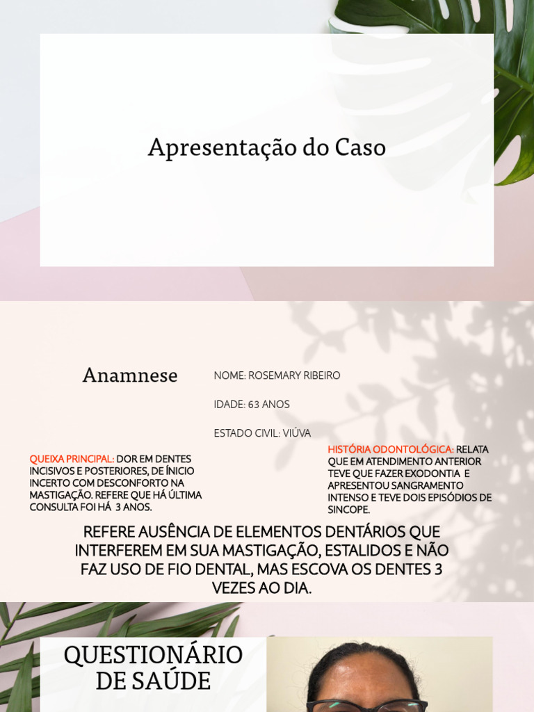 Avaliação Odontológica de Rosemary Ribeiro | PDF