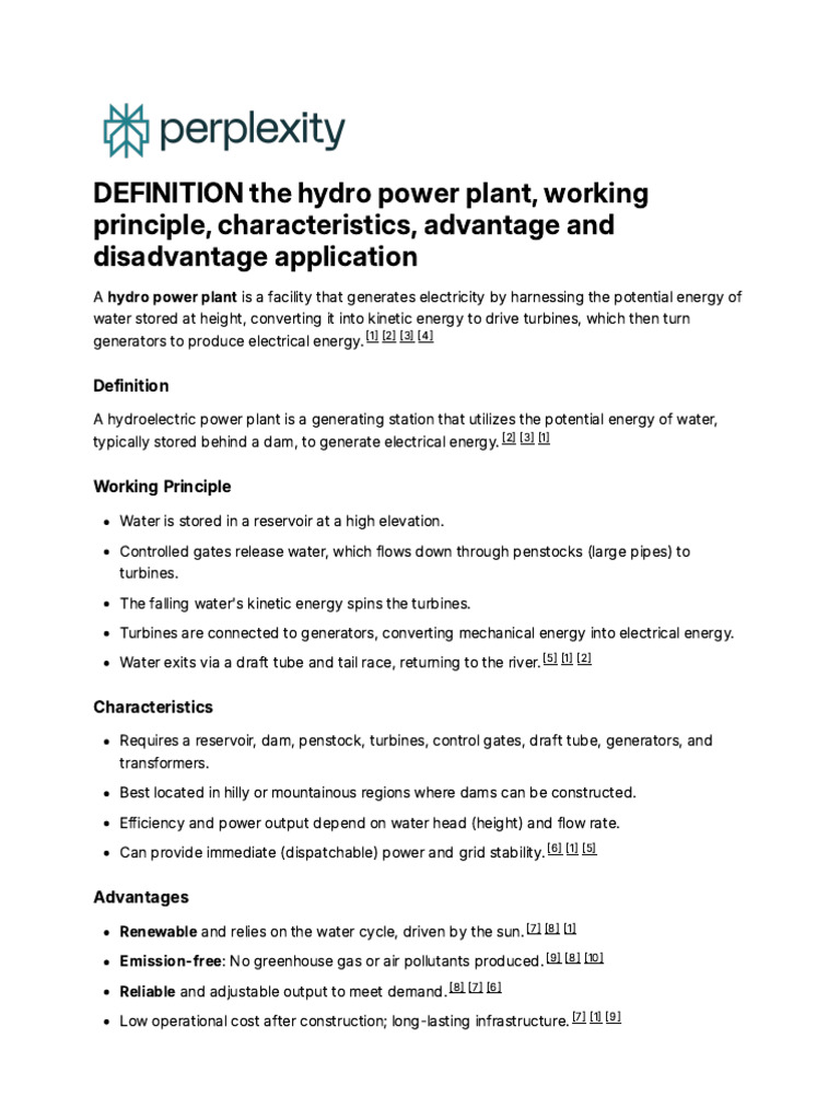 Hydro Power Plant Overview and Definition | PDF | Hydroelectricity | Power  Station