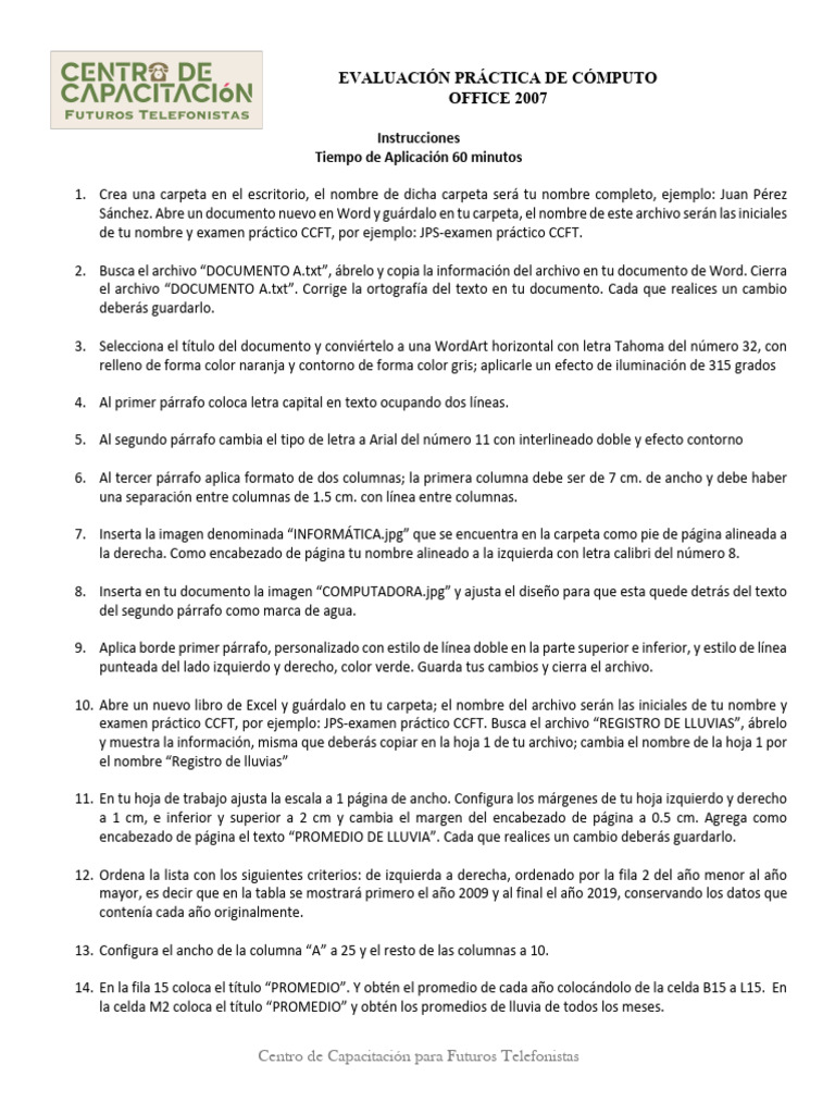 Examen Practico Computo CCFT 2 | PDF | Archivo de computadora ...