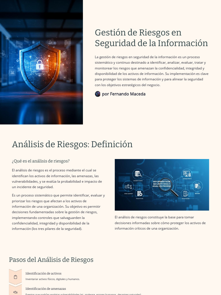 Gestión de Riesgos en Seguridad Informática | PDF | Riesgo | Seguridad ...