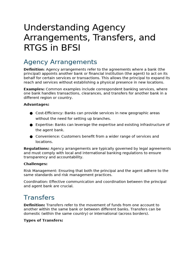 RTGS and Other Arrangements | PDF | Banks | Banking