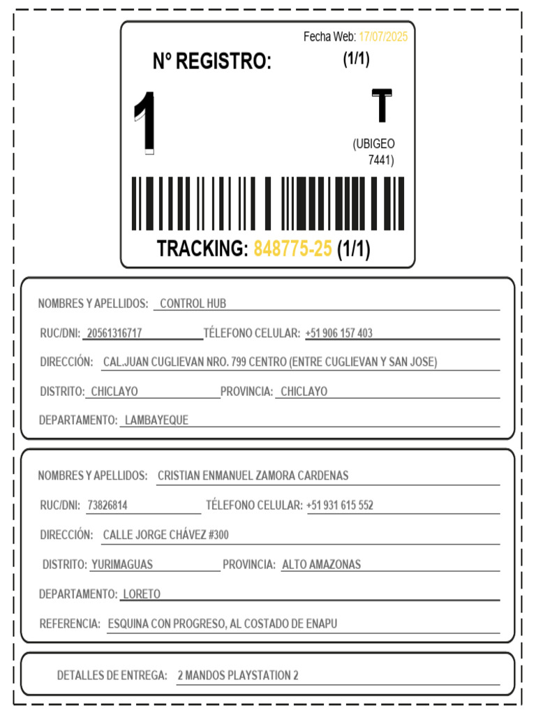 Controlhub Tracking 17 07 25. | PDF