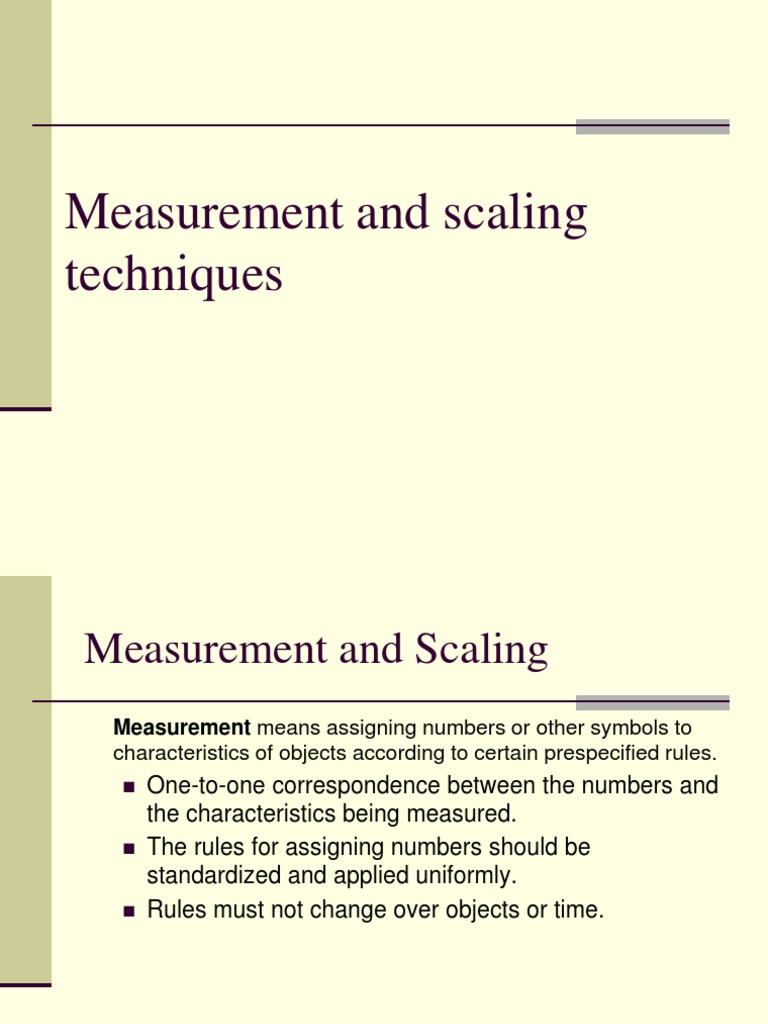 Measurement and Scaling Techniques Level Of Measurement Likert Scale