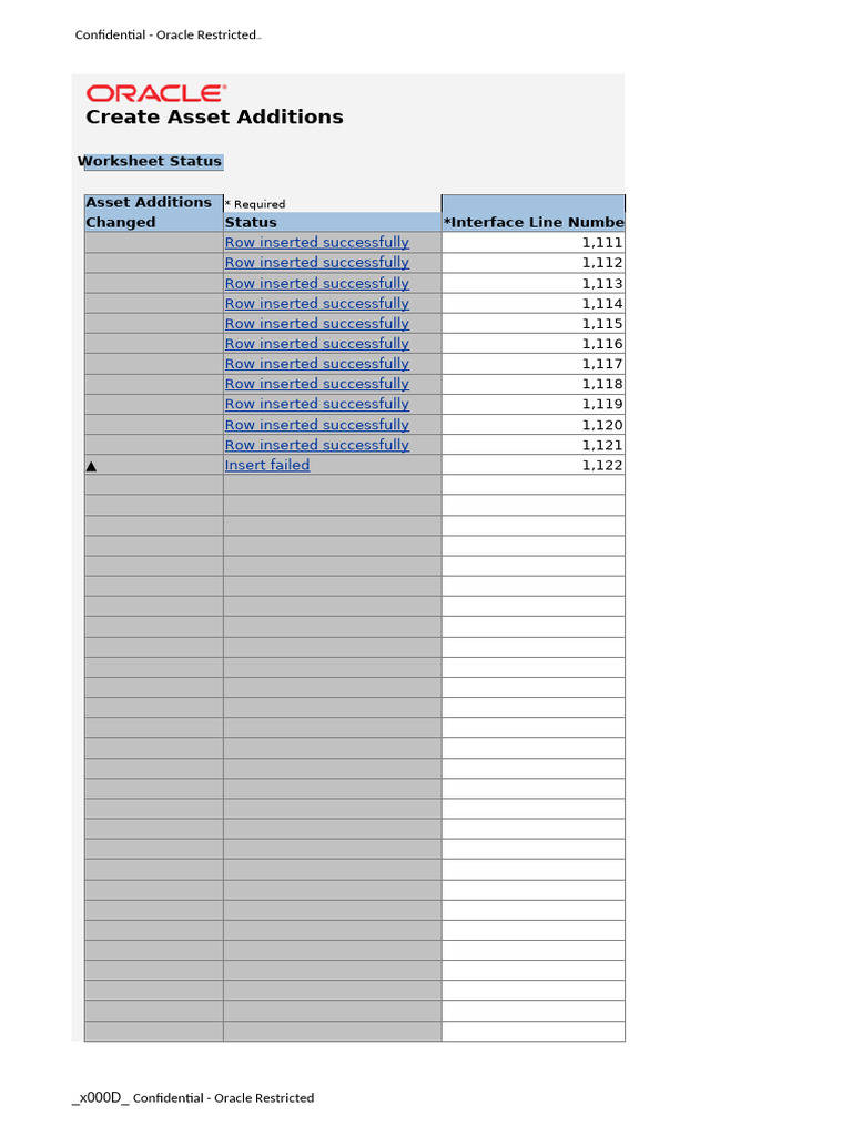 Oracle Asset Additions Worksheet | PDF | Depreciation | Money