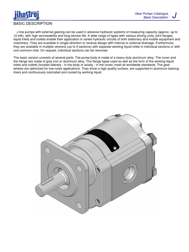 JGear Pumps Catalogue PDF Gear Pump