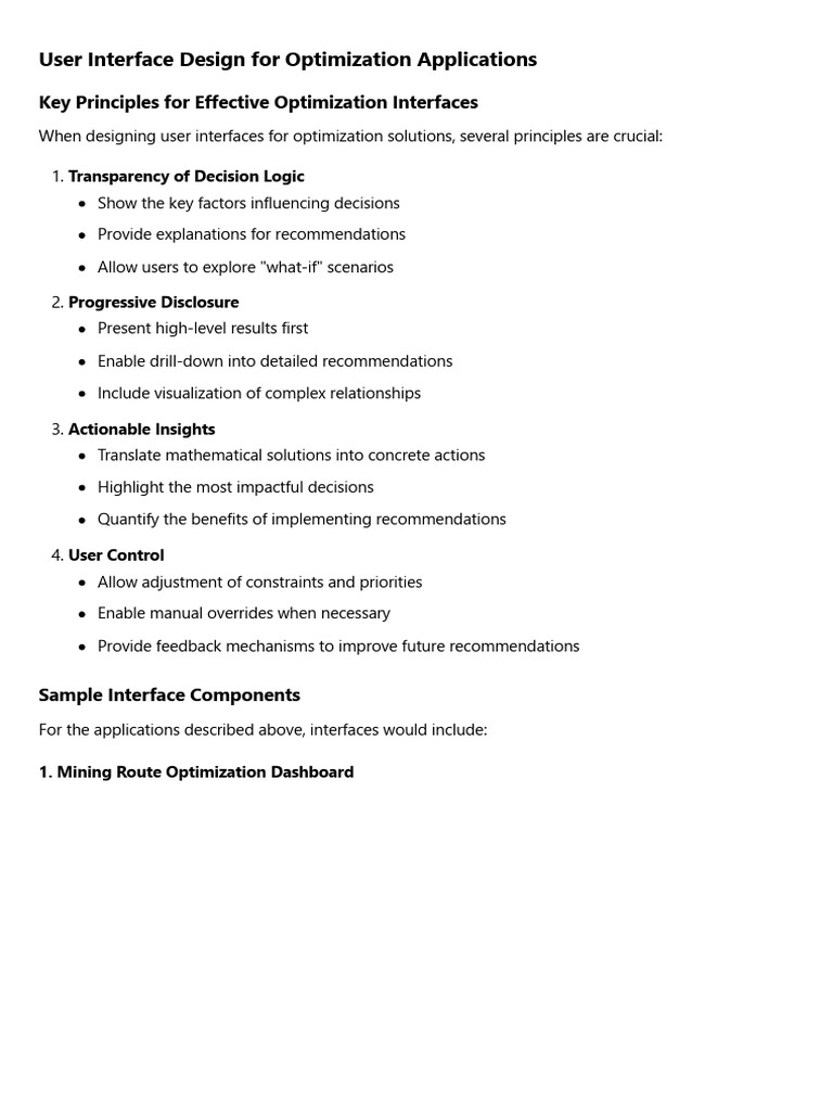 User Interface Design for Optimization | PDF | Mathematical ...