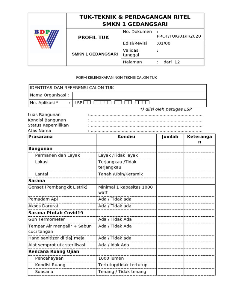Profil TUK Teknik Perdagangan Ritel | PDF